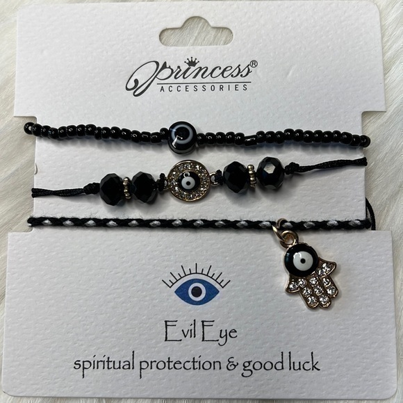 Evil eye 🧿 Hamsa 🪬 3 piece adjustable bracelets-FREE GIFT 🎁 W/Purchase #B4 - Picture 1 of 1